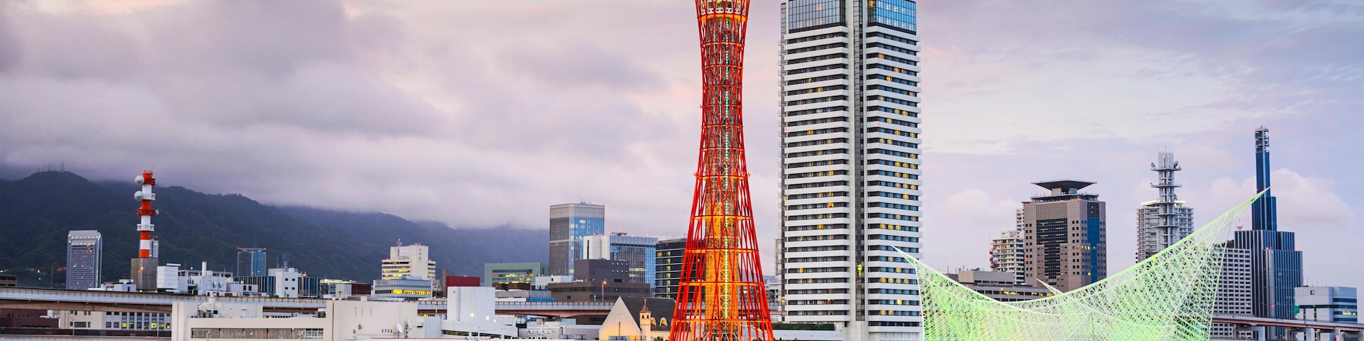 EBM6WG Skyline of Kobe, Japan at the port.