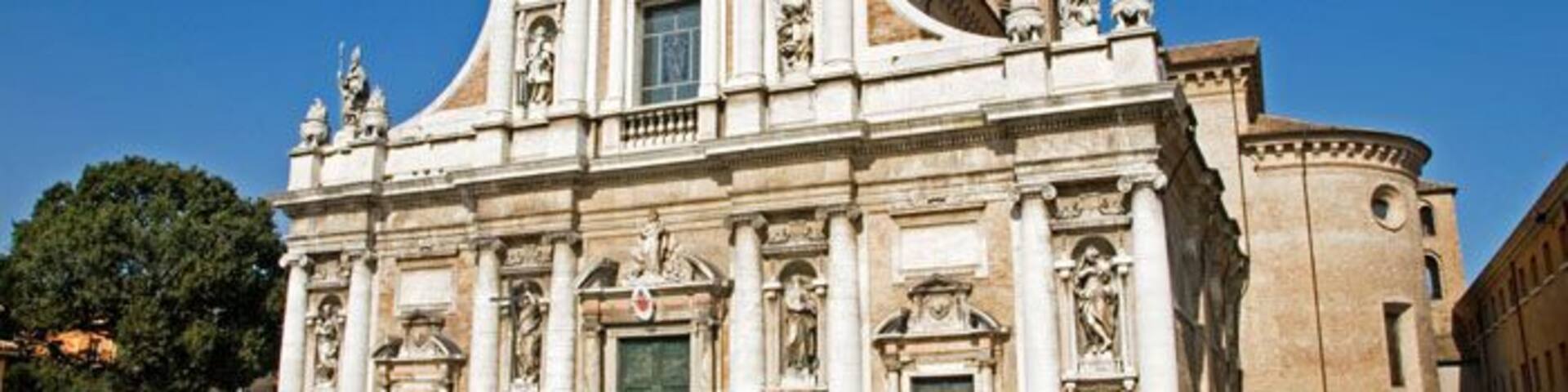 Palazzo dei Diamanti Palace, ornate carved stone facade, Ravenna, Emilia-Romagna, Italy