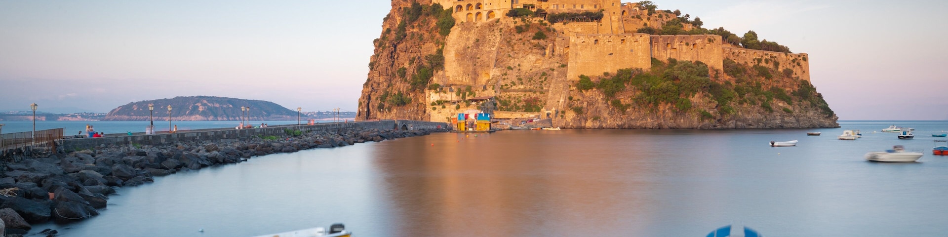 Aragonese Castle showing island views, general coastal views and heritage elements