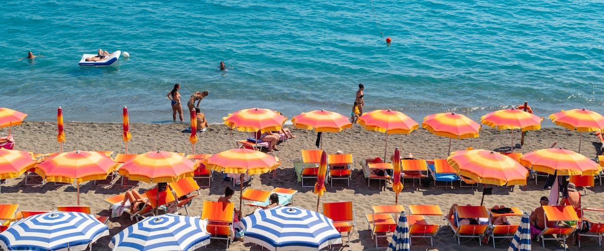 Maronti Beach which includes a sandy beach, swimming and general coastal views