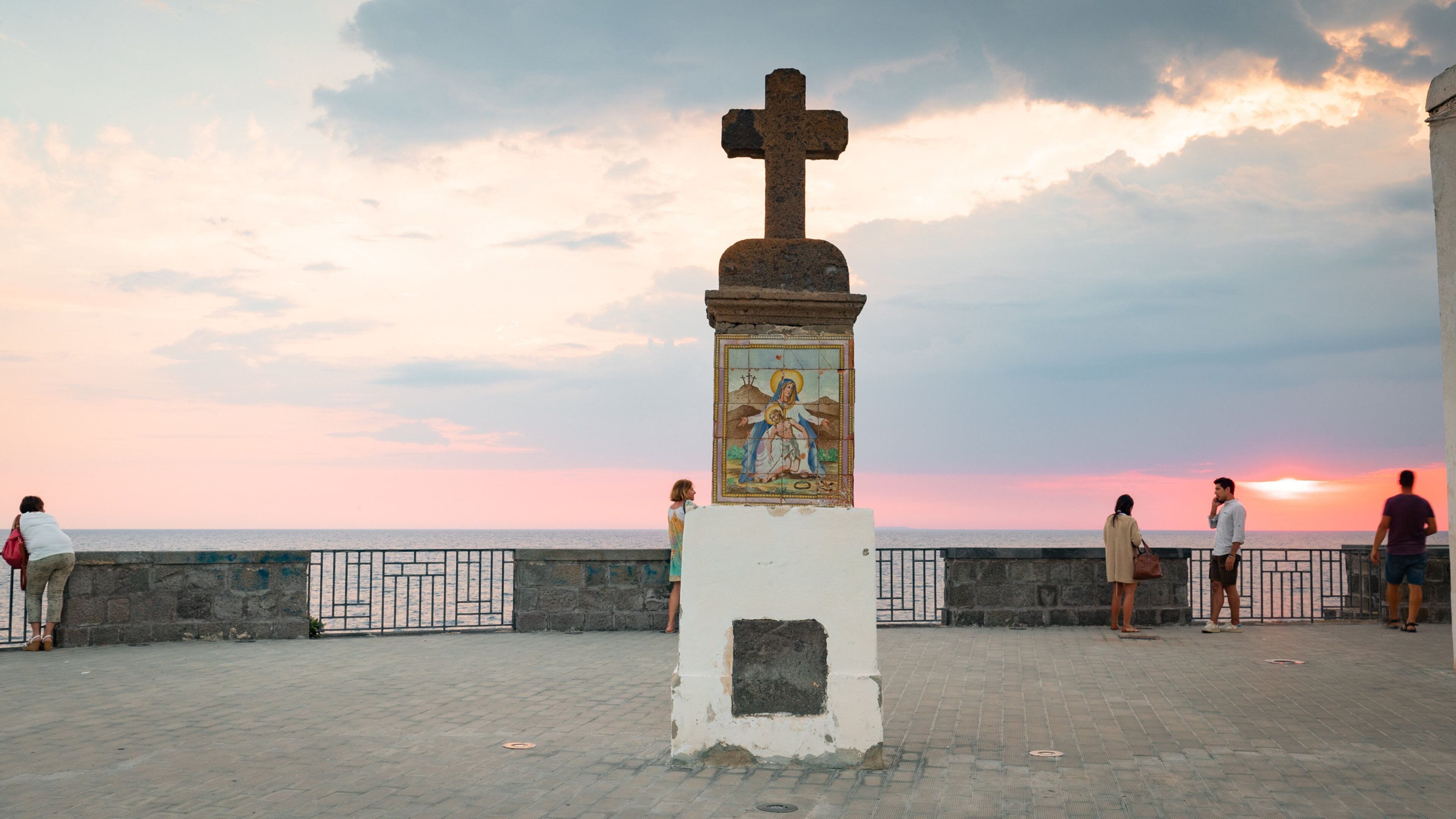 Soccorso Church featuring religious elements, a sunset and views