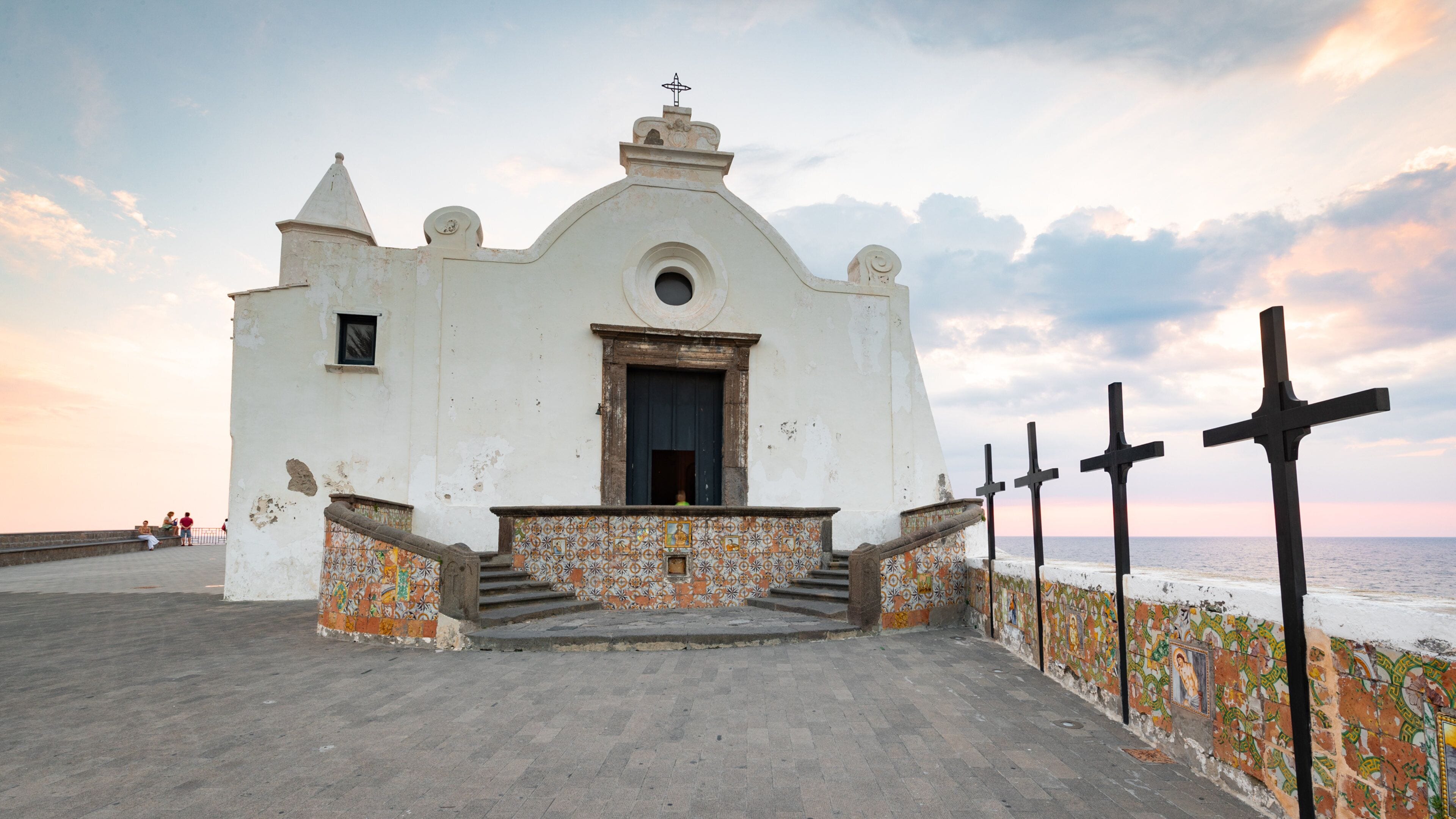 Soccorso Church which includes a church or cathedral and a sunset