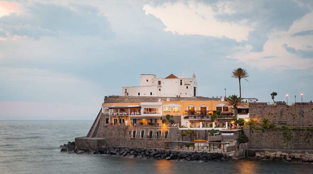 Soccorso Church which includes general coastal views, landscape views and a coastal town