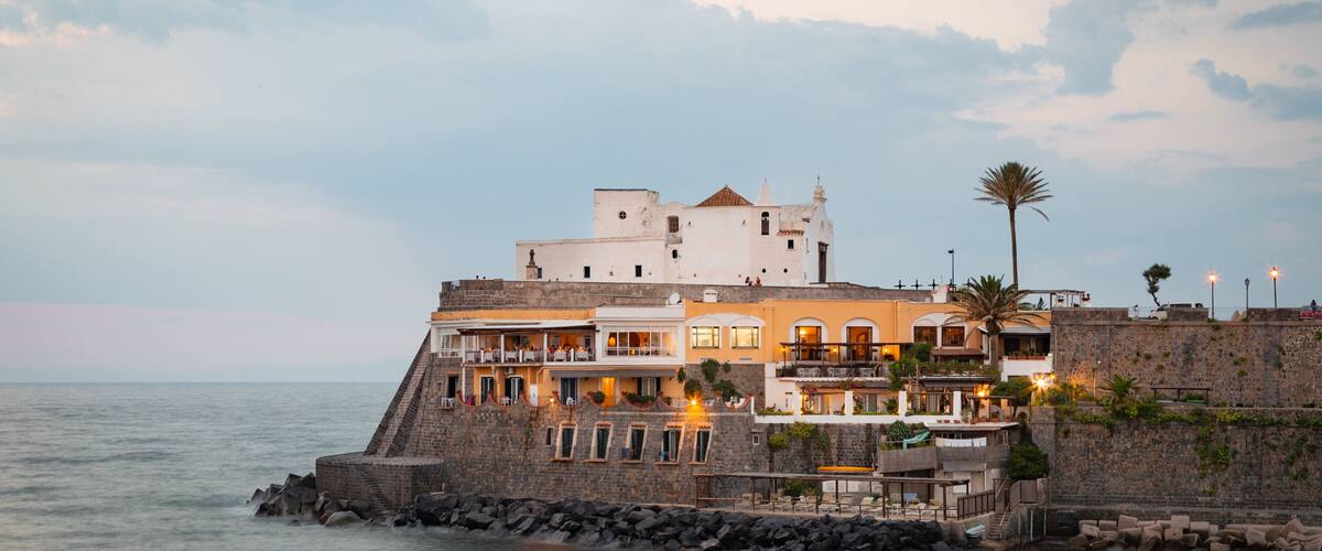 Soccorso Church which includes general coastal views, landscape views and a coastal town