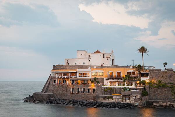 Soccorso Church which includes general coastal views, landscape views and a coastal town