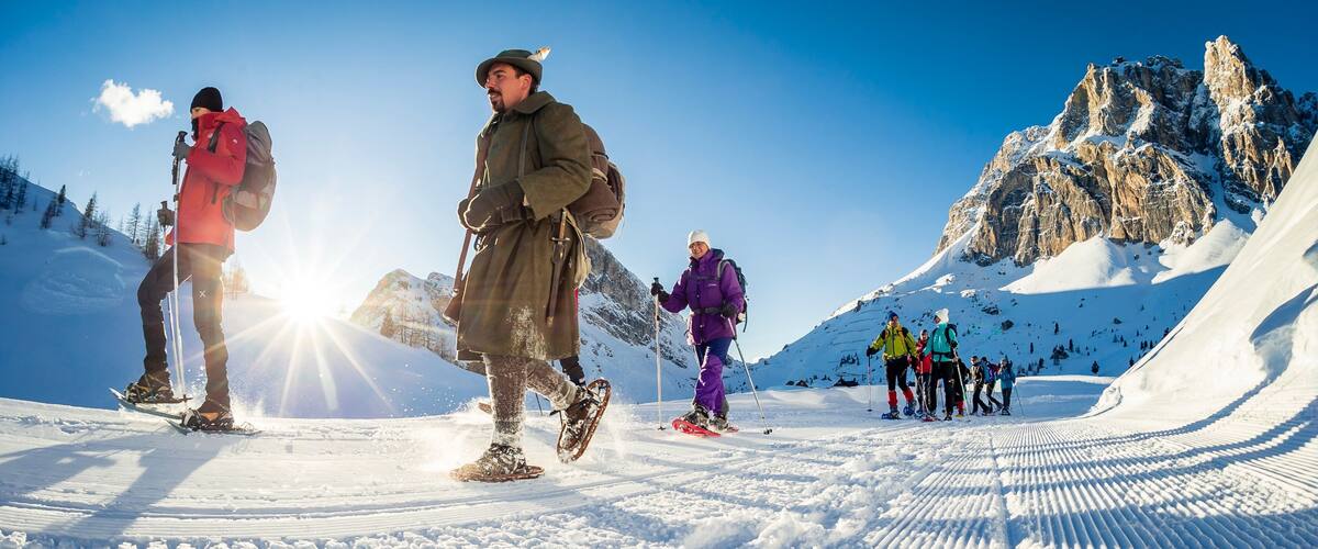 Cortina d\'Ampezzo Ski Resort which includes snow and hiking or walking as well as a small group of people