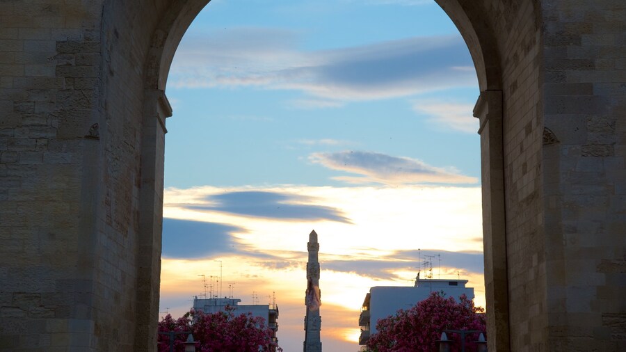 Porta Napoli featuring a sunset