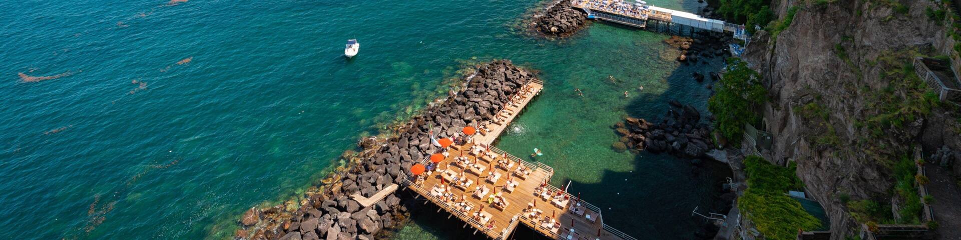 Museo Correale di Terranova showing rugged coastline and general coastal views