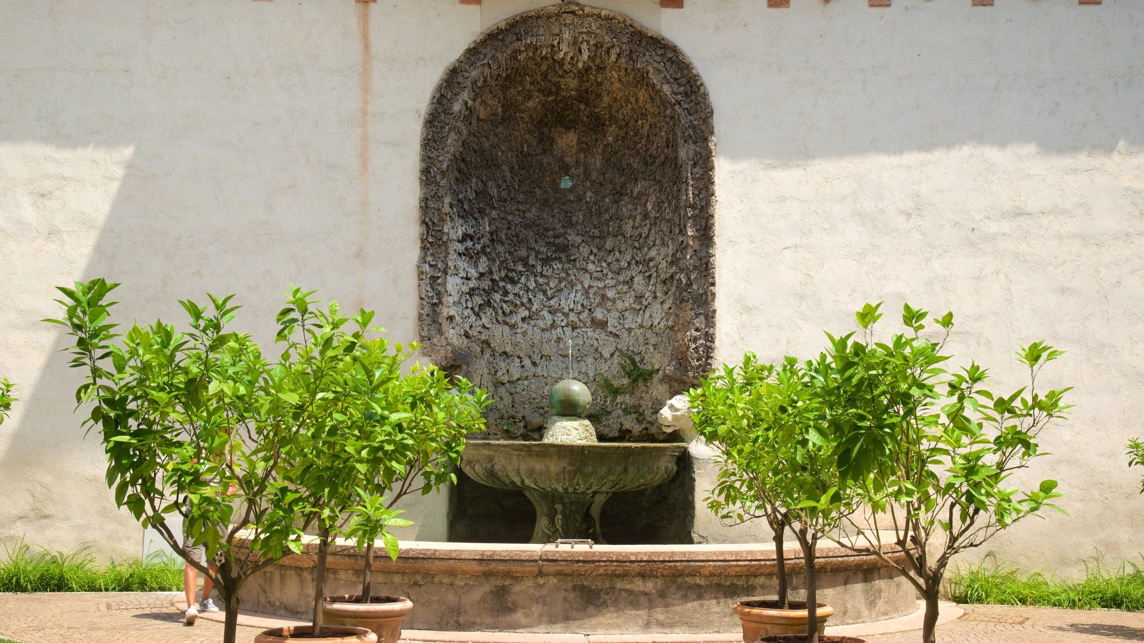 Castello del Buonconsiglio showing a fountain