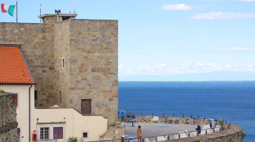 Castello di San Giusto featuring general coastal views, views and chateau or palace