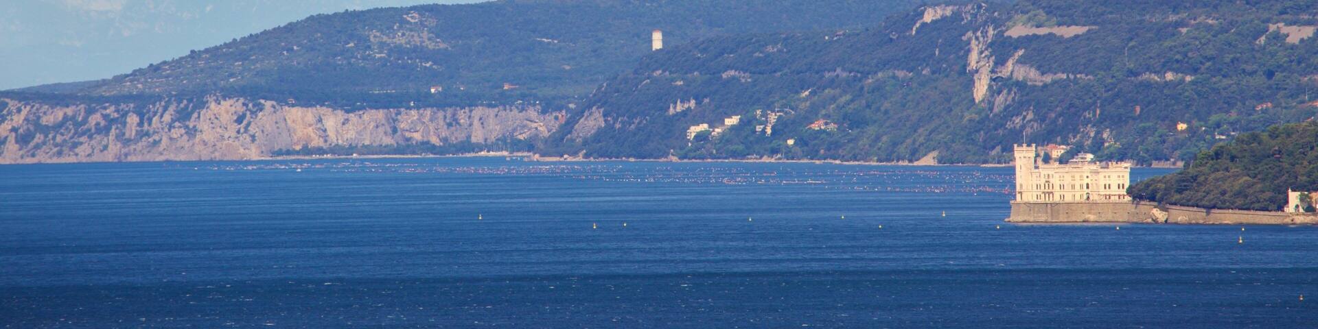 Miramare Castle showing general coastal views