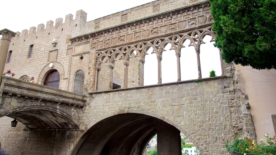Viterbo mostrando un puente y patrimonio de arquitectura