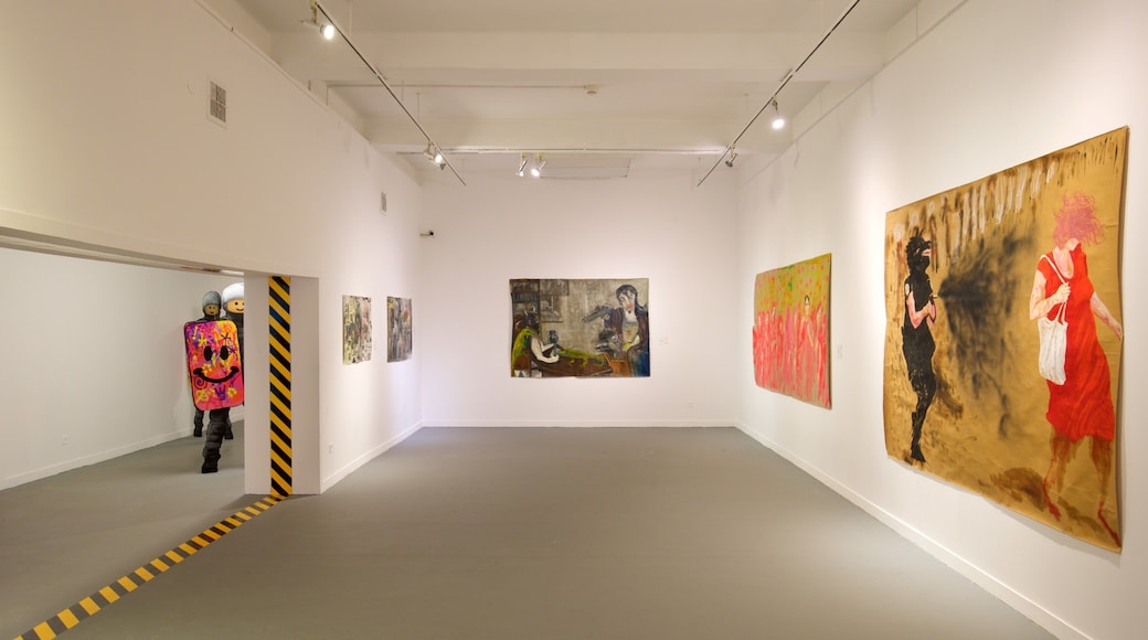 Haifa Museum of Art featuring interior views and art