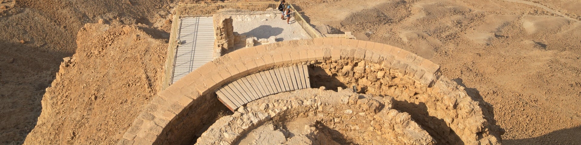 Masada National Park showing desert views and building ruins