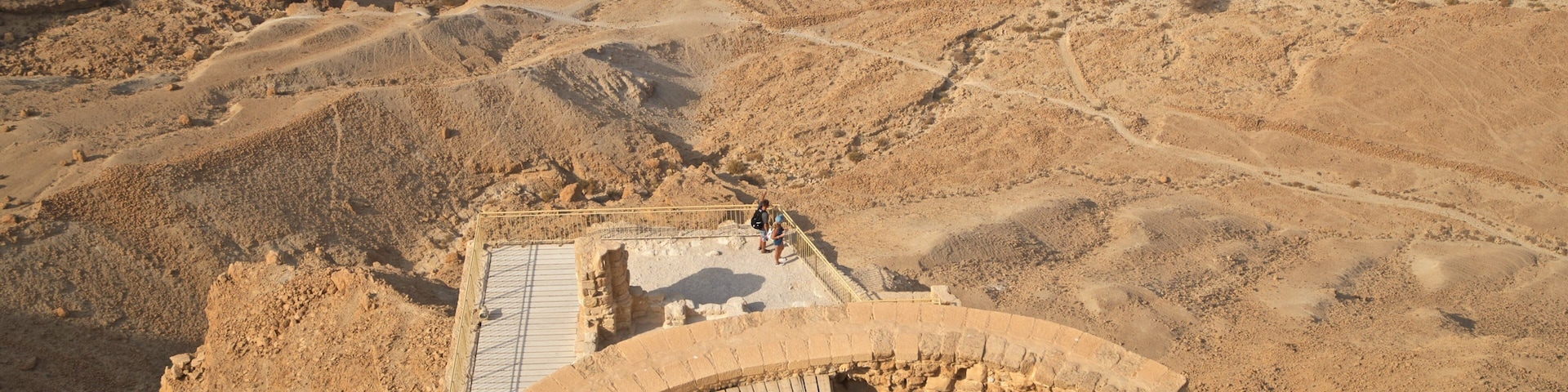 Masada National Park showing desert views and building ruins