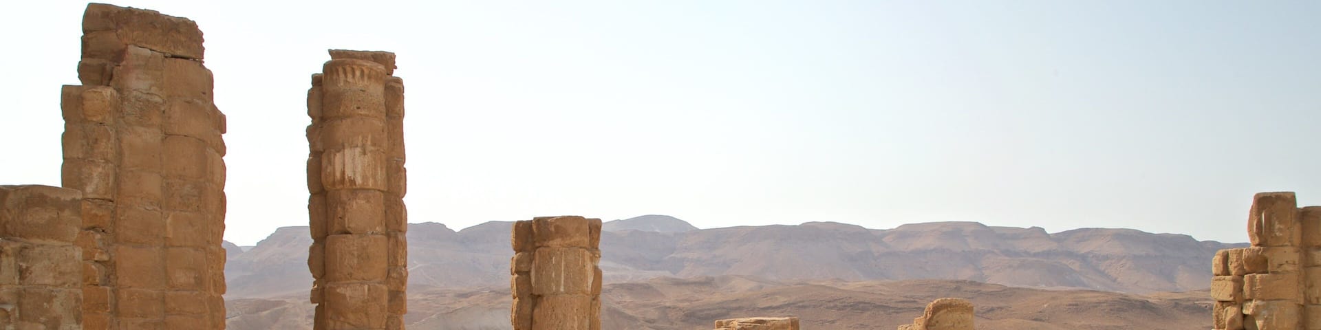 Masada National Park showing desert views, views and heritage elements