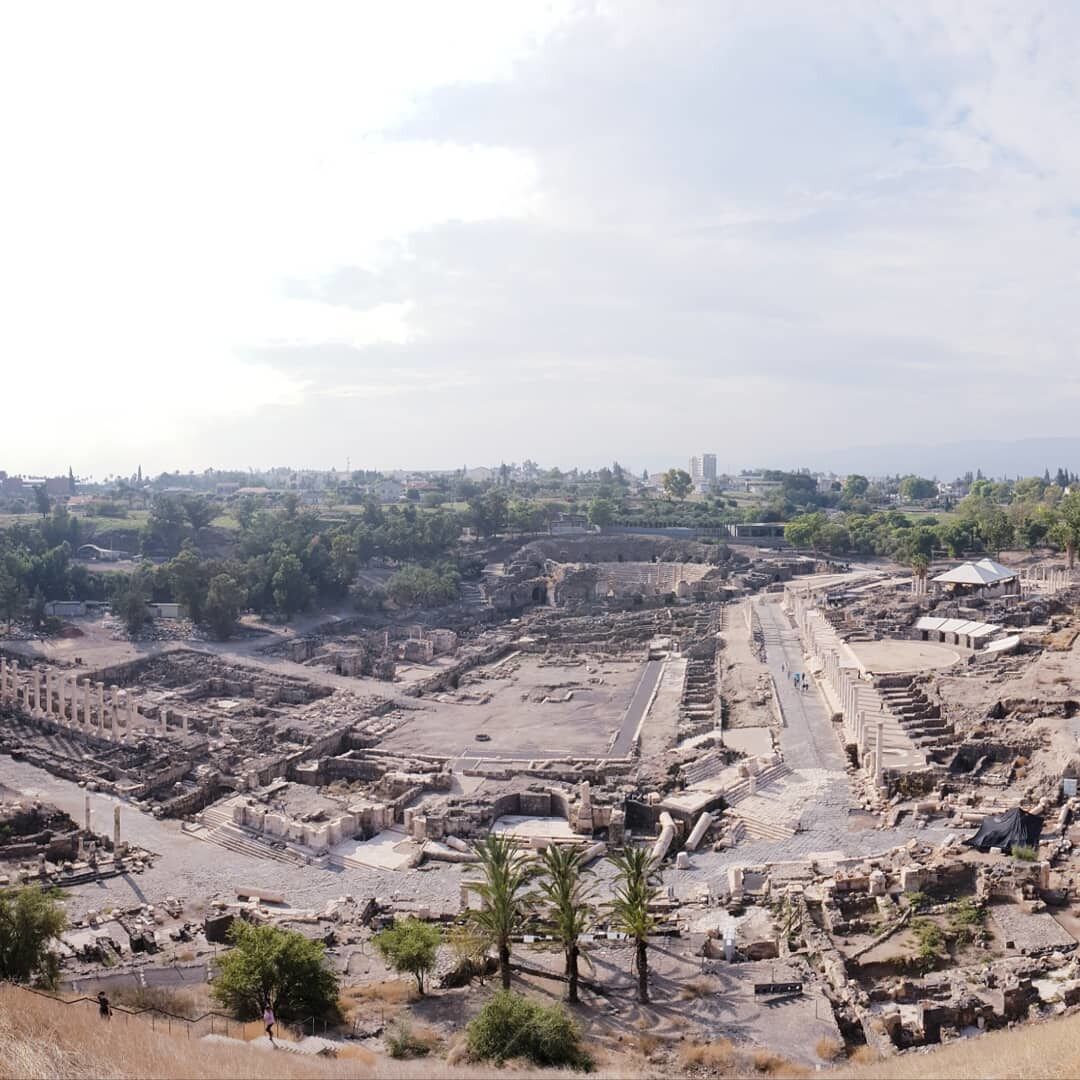 I fell off a mountain taking this photo.

Beit She'an is another place I had never heard of before visiting - making it that much more incredible to see. This is an archaeology nerd's paradise, and to explore it with one of the archaeologists who worked on the site was an honour. 

The scar I have from the fall will always remind me of this clumsy adventure