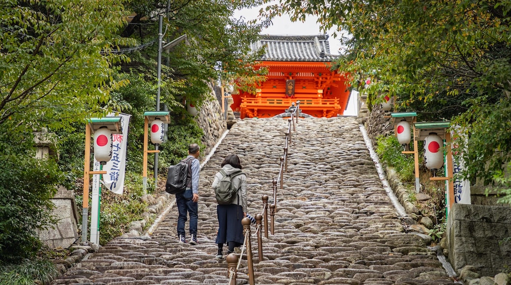 Isaniwa Shrine featuring a garden as well as a couple