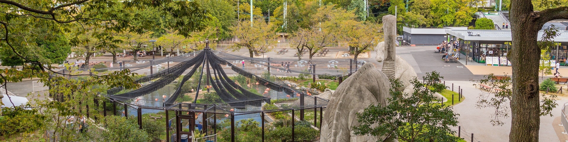 Higashiyama Zoo and Botanical Garden which includes outdoor art, zoo animals and landscape views
