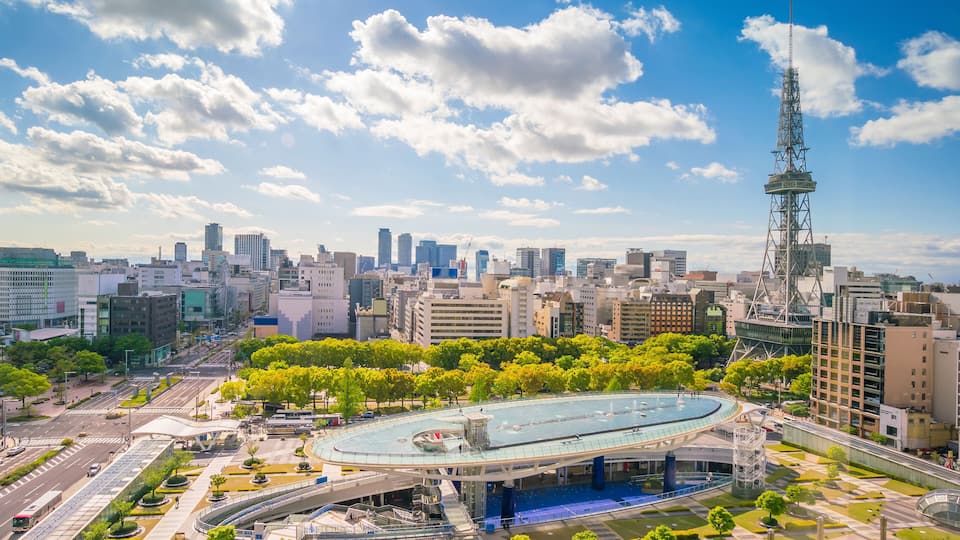 Nagoya downtown skyline in Japan