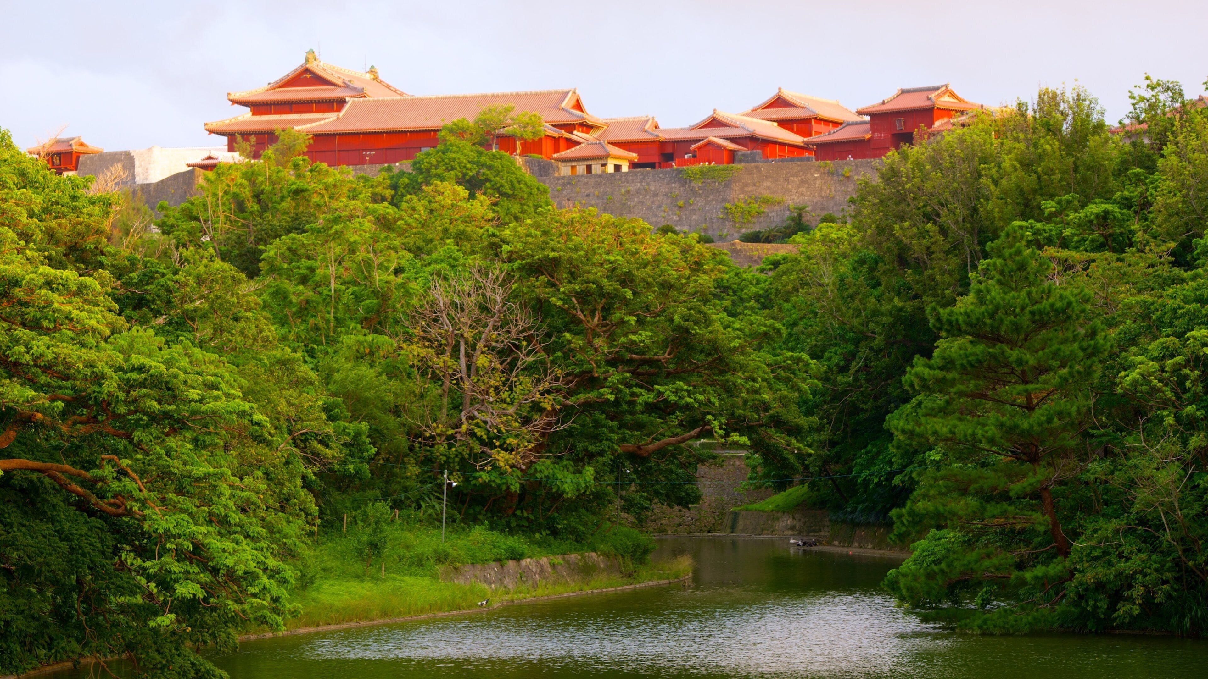 Shurijo Castle showing a river or creek
