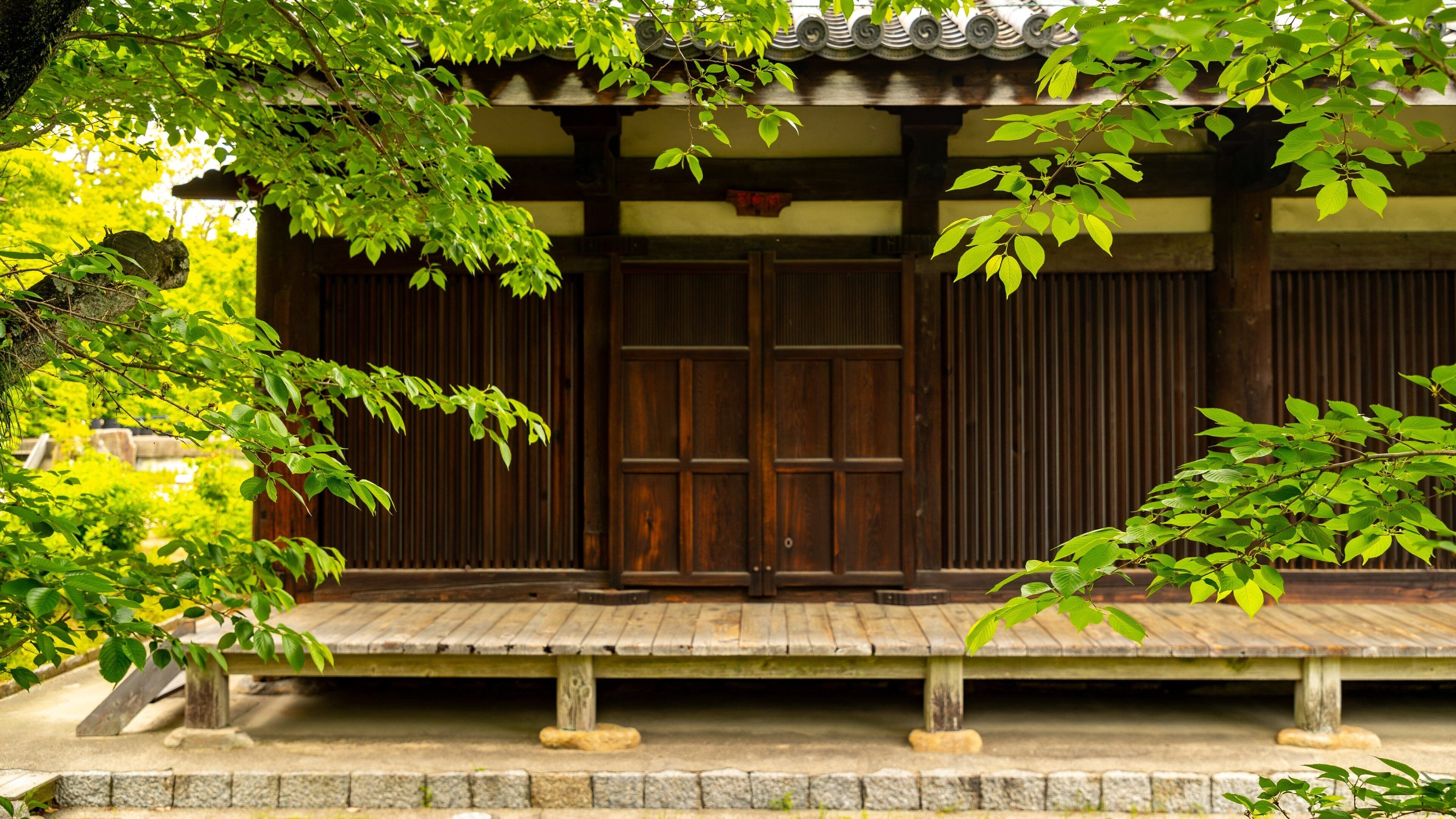 Gango-ji Temple showing a temple or place of worship
