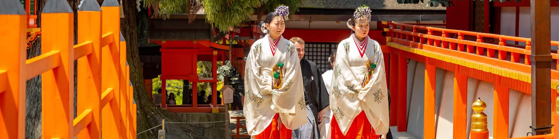 Kasuga Shrine showing heritage elements as well as a couple