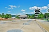 Five-story pagoda (Goju-no-to) and Tokondo (East Golden Hall) with wide yard at Kofuku-ji temple, Nara-shi, Nara Prefecture, Kansai region, Japan; Shutterstock ID 496486708; purchase_order: SF 0655700