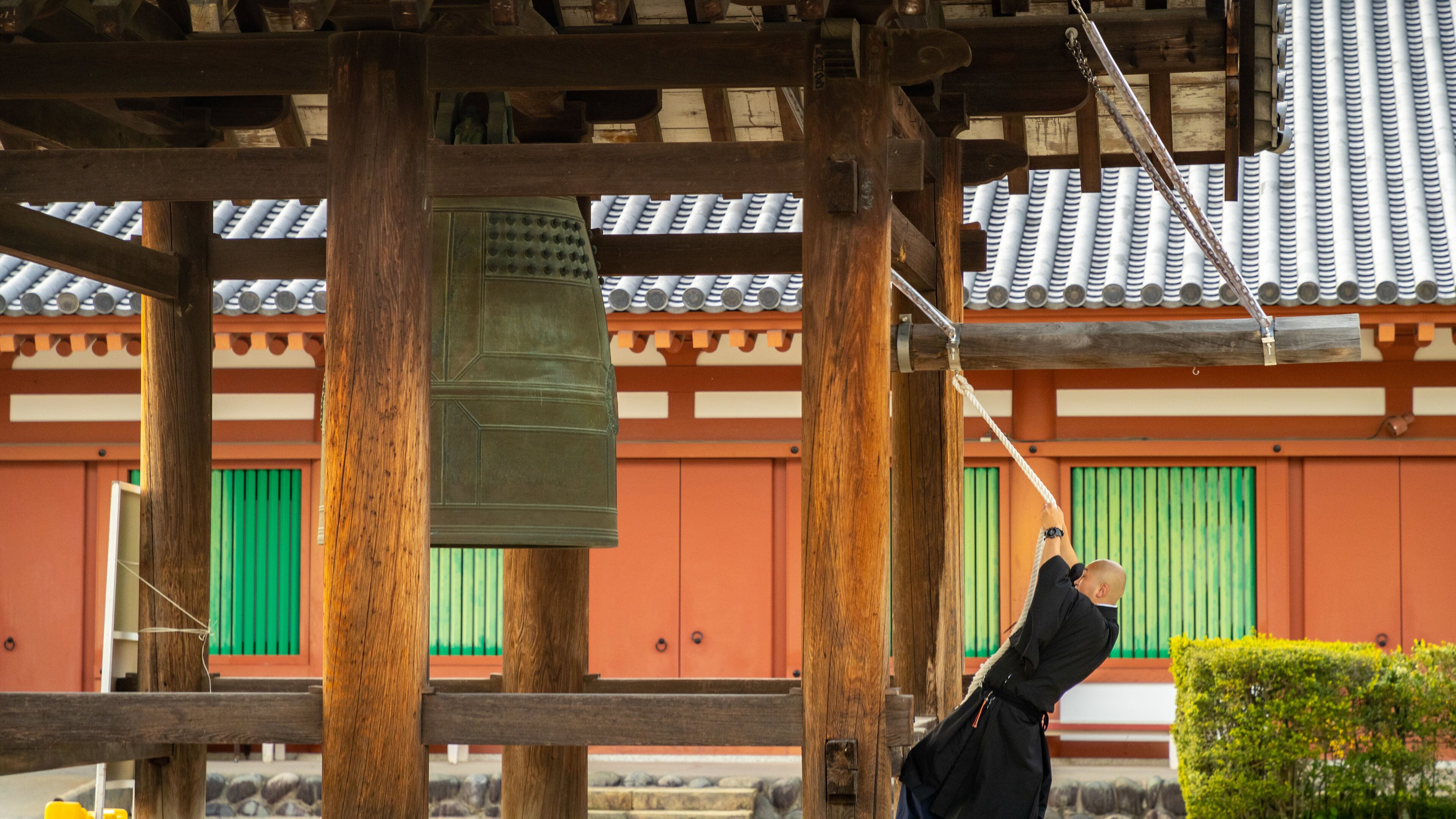 Yakushi-ji Temple which includes a temple or place of worship and heritage elements as well as an individual male