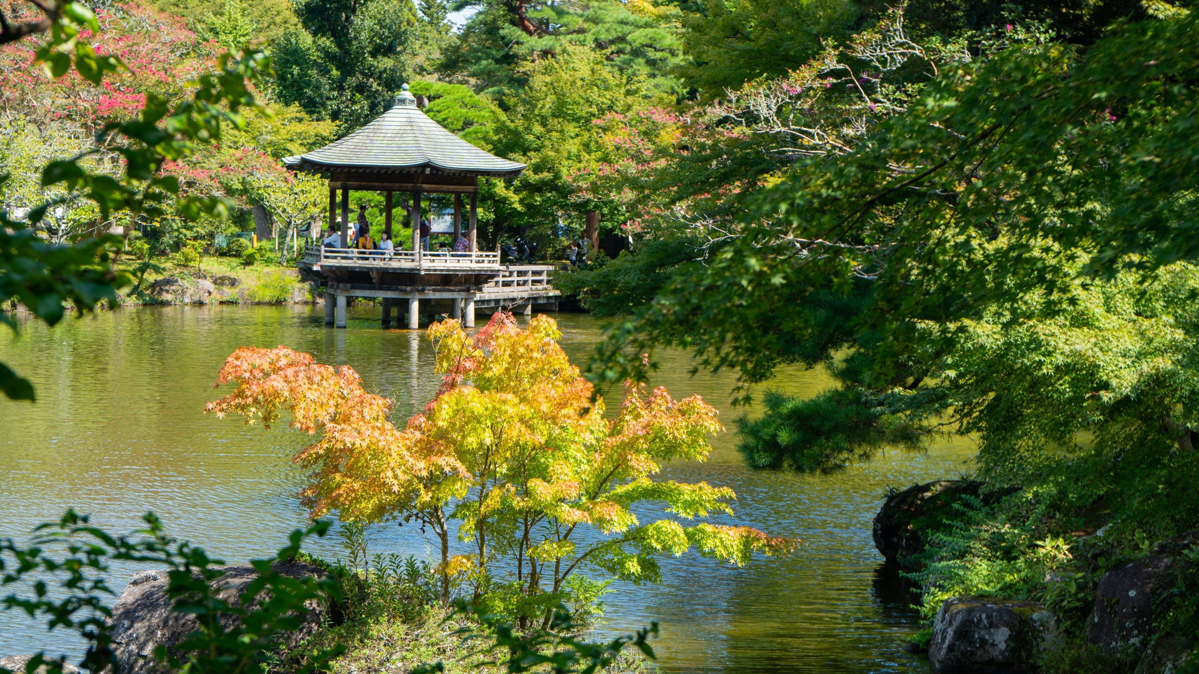 Naritasan Park featuring a lake or waterhole