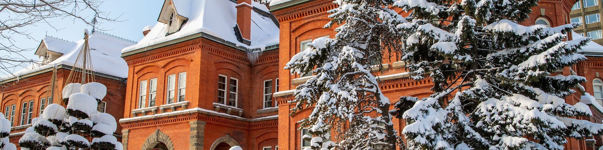 Former Hokkaido Government Office Building showing snow and heritage architecture