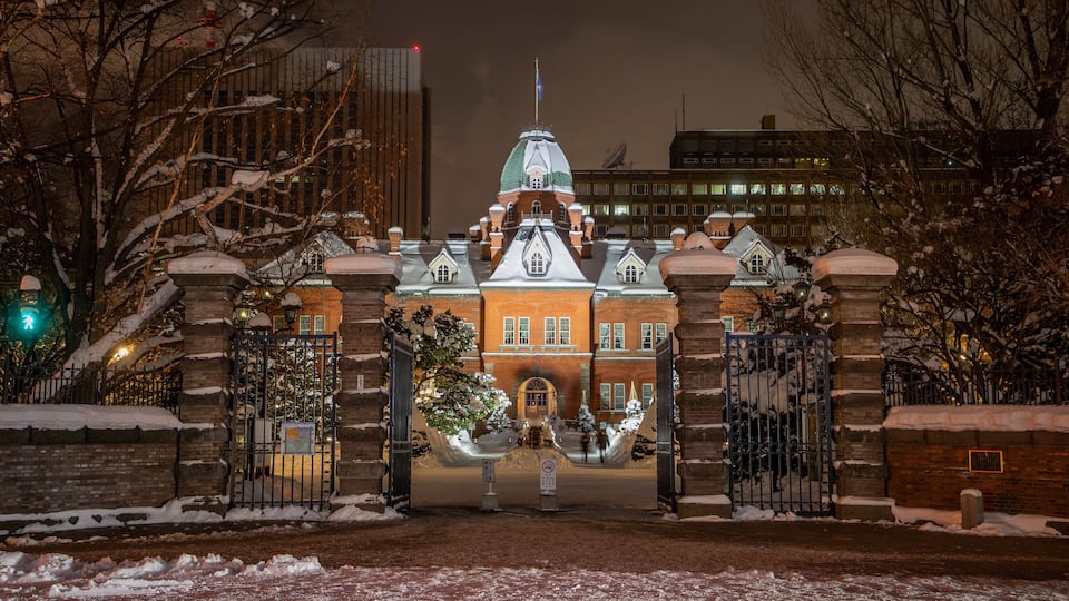 Former Hokkaido Government Office Building which includes heritage architecture and night scenes