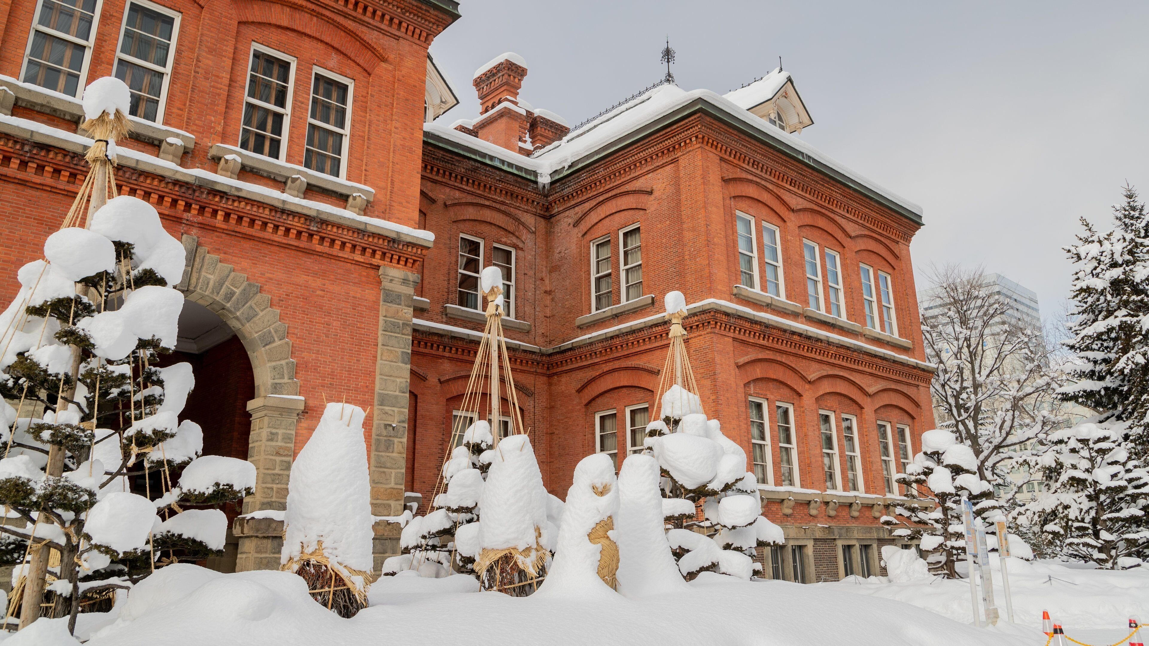 Former Hokkaido Government Office Building which includes heritage architecture and snow