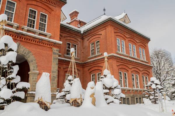 Former Hokkaido Government Office Building which includes heritage architecture and snow