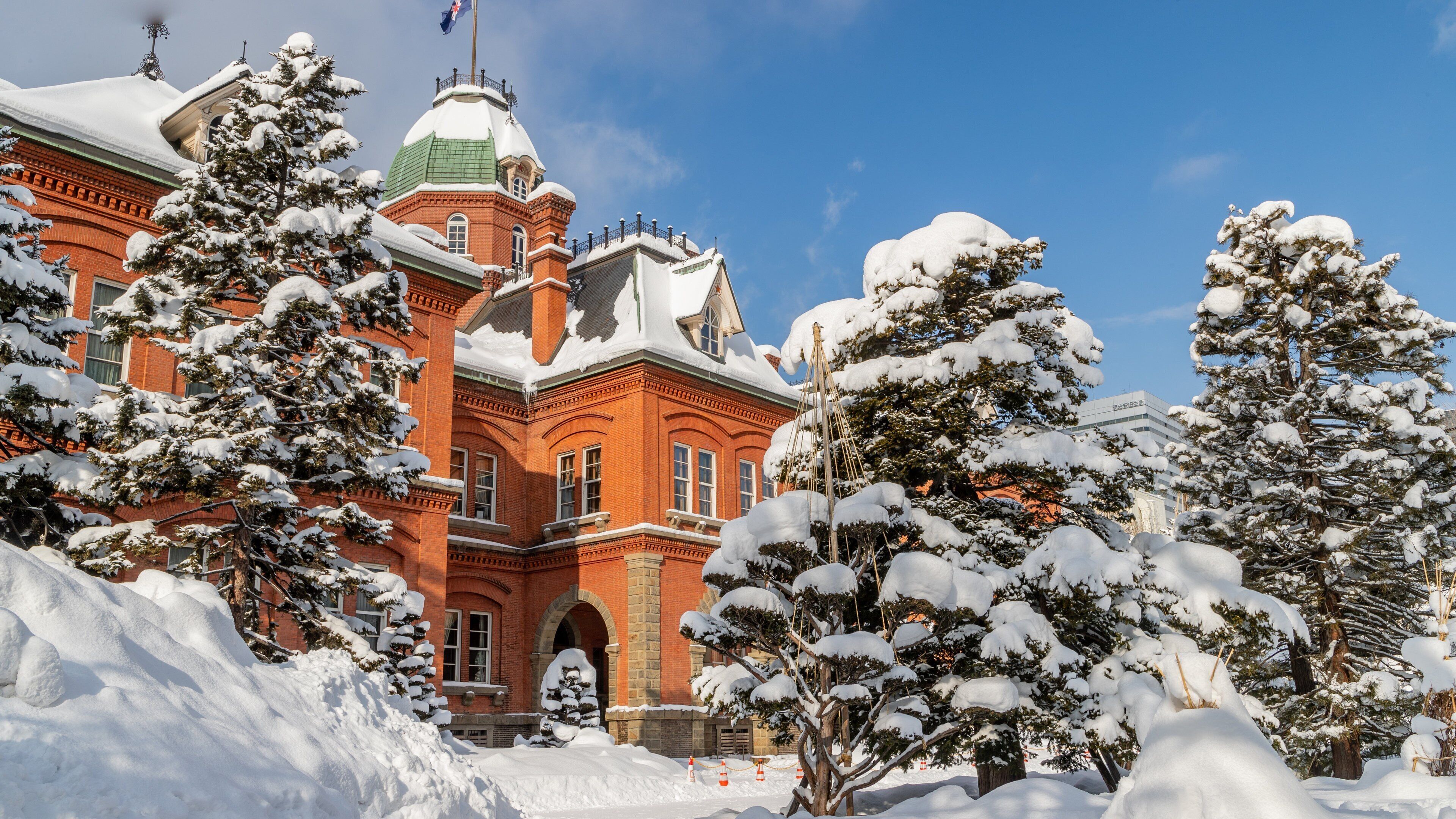 Former Hokkaido Government Office Building which includes snow and heritage architecture