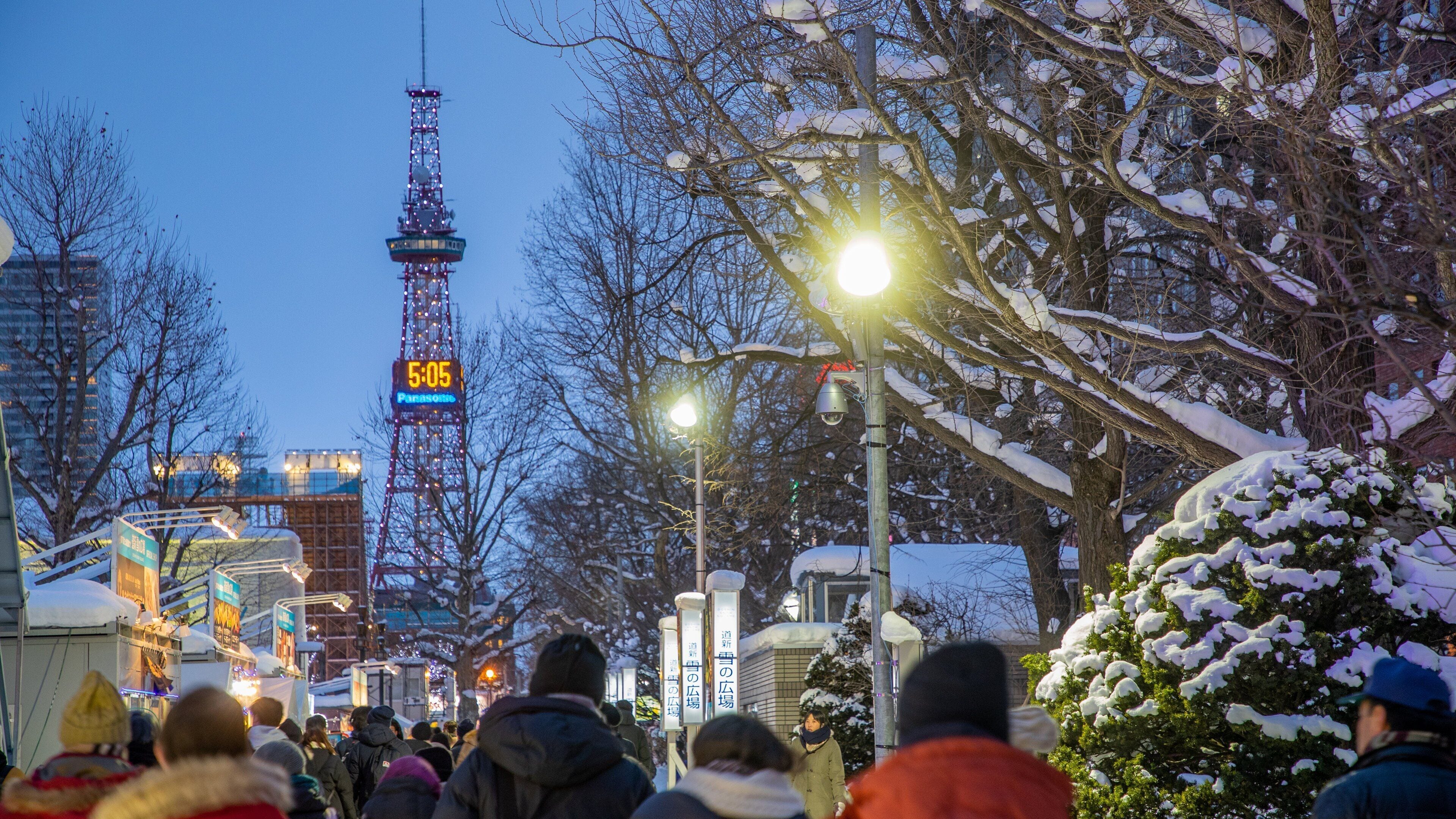 Odori Park which includes street scenes, night scenes and snow