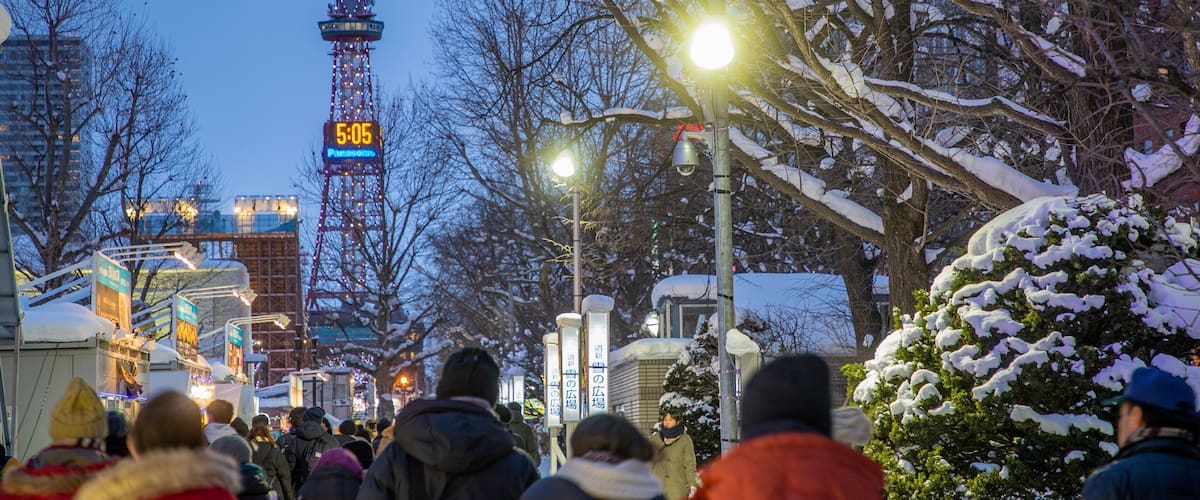 Odori Park which includes street scenes, night scenes and snow