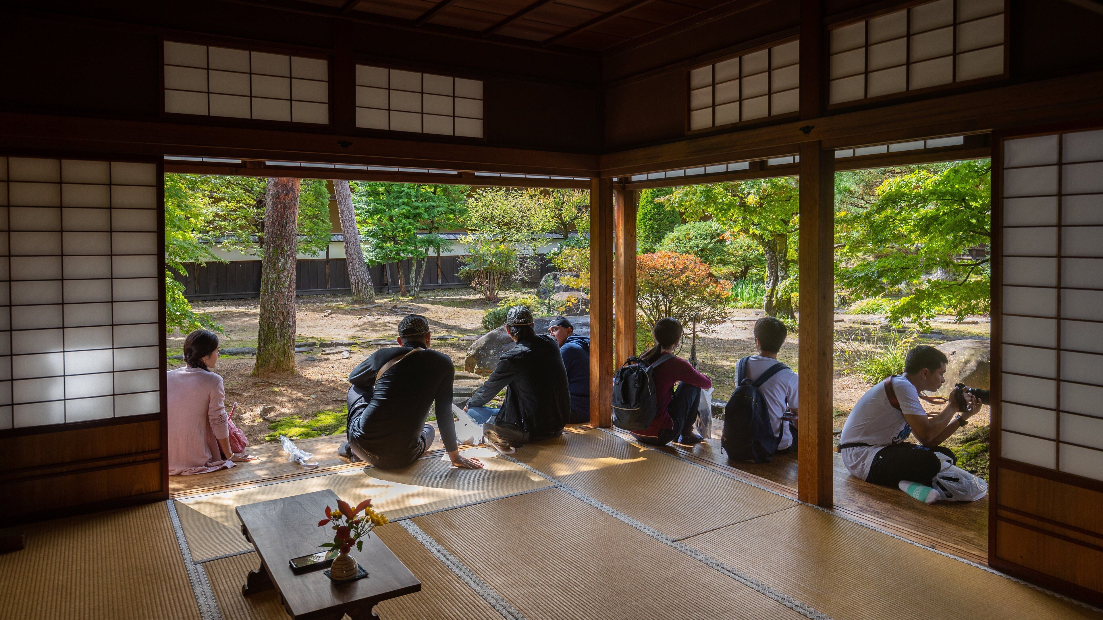 Takayama Jinya featuring interior views and heritage elements as well as a small group of people