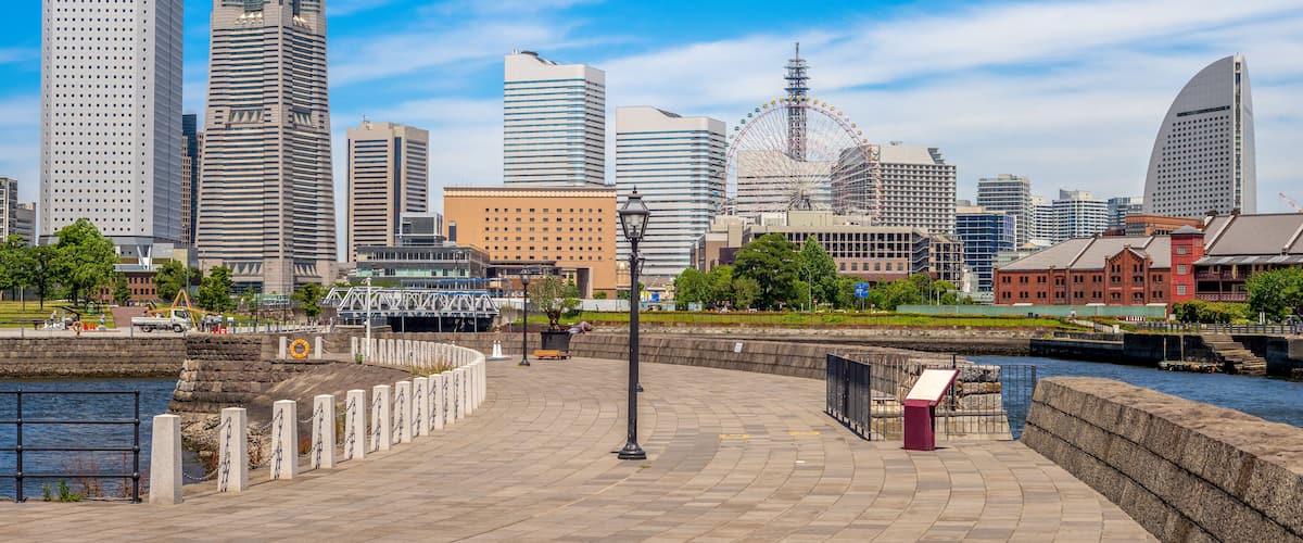Scenery of yokohama port at zounohana terrace