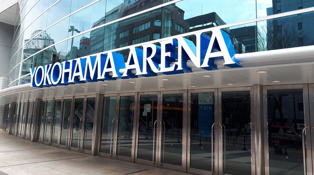 Yokohama Arena featuring signage