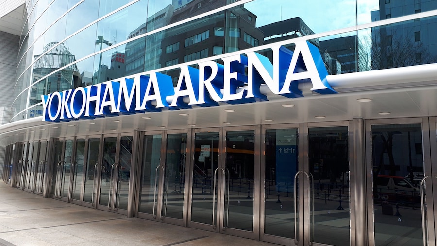 Yokohama Arena featuring signage