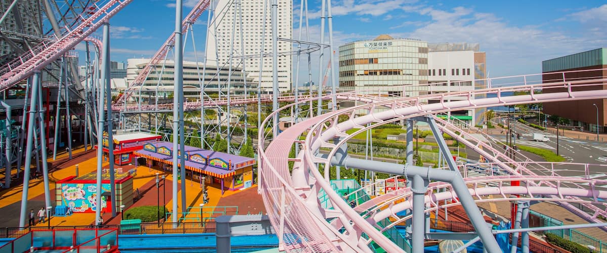 Yokohama Cosmo World showing rides