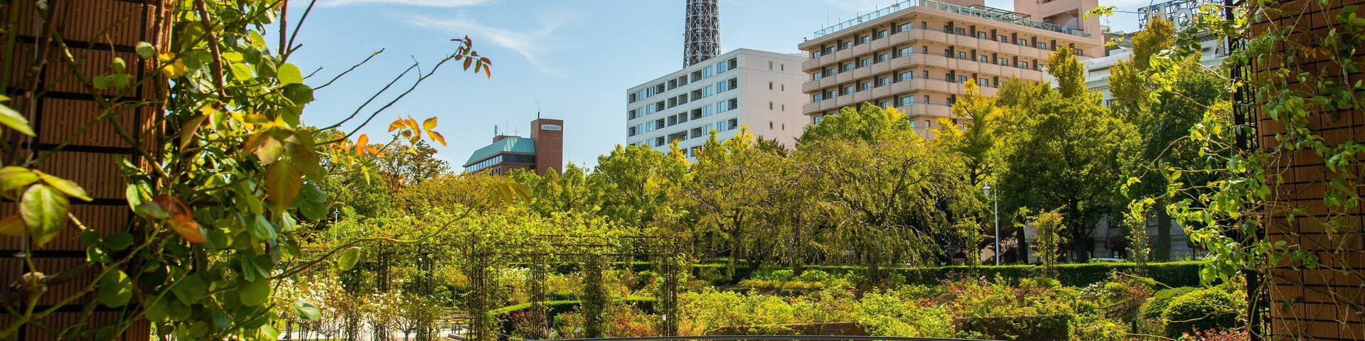 Yokohama Marine Tower which includes a garden
