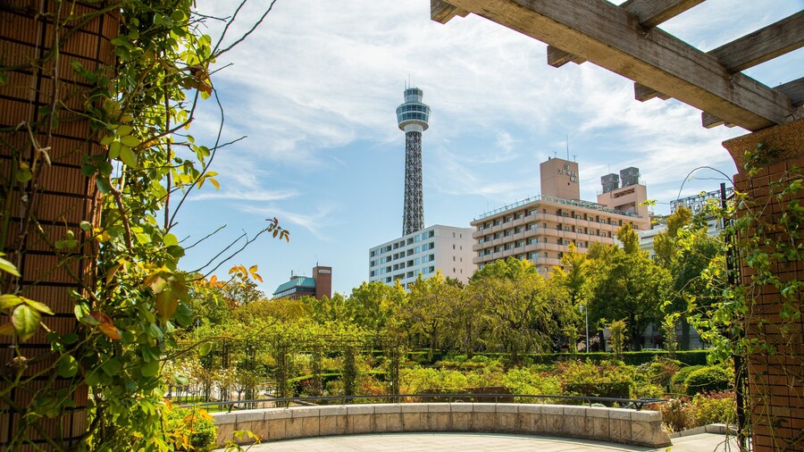 Yokohama Marine Tower which includes a garden
