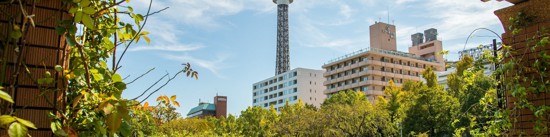 Yokohama Marine Tower which includes a garden