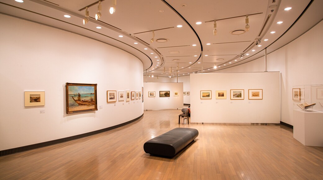 Yokohama Museum of Art which includes art and interior views