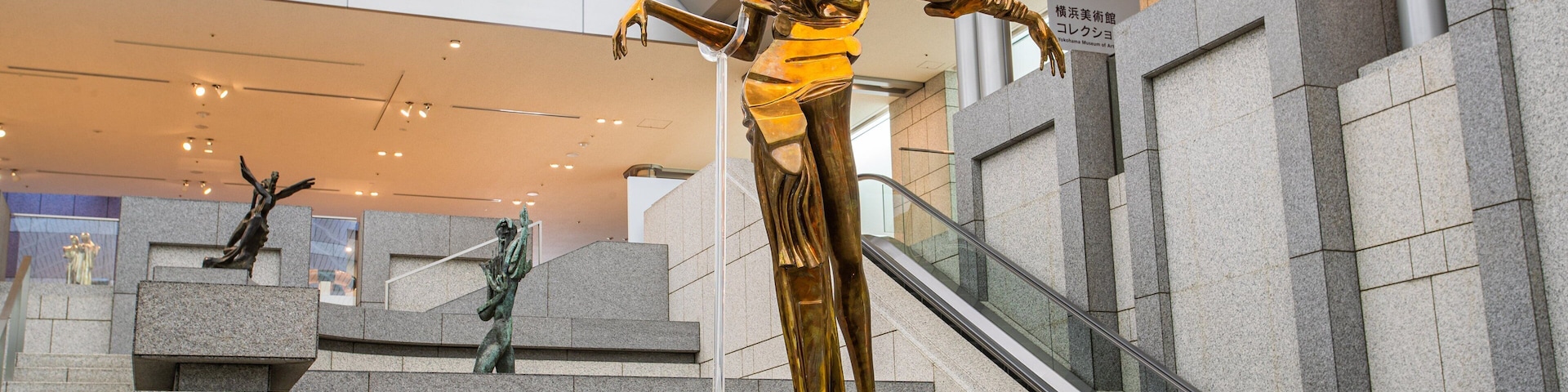 Yokohama Museum of Art featuring interior views, art and a statue or sculpture