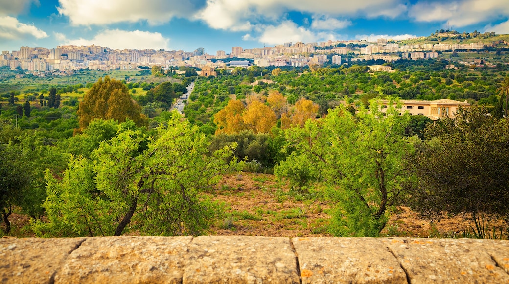 Agrigento city seen from the Valley of Temples, Sicily