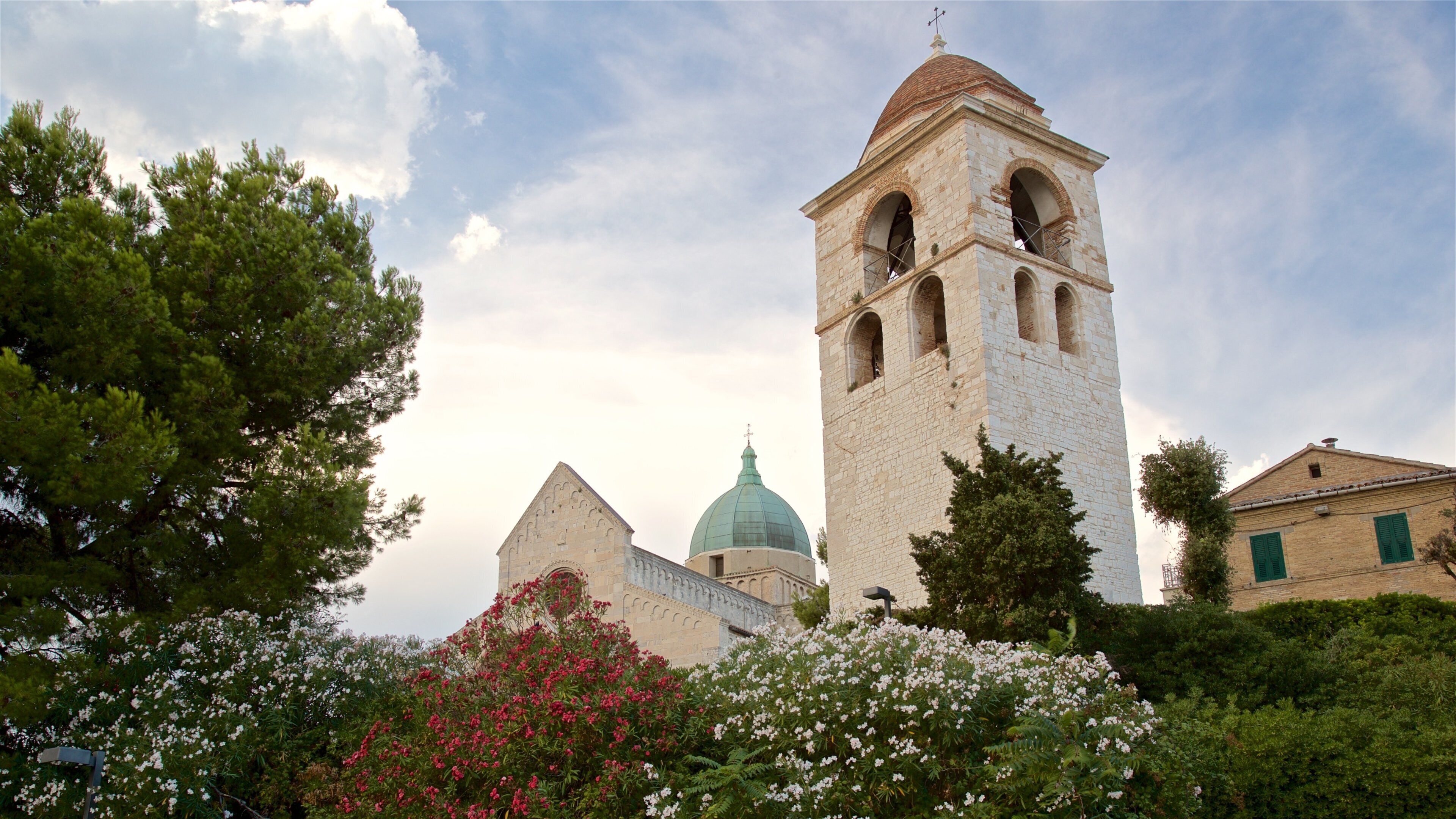Cathedral of San Ciriaco which includes wildflowers and heritage elements