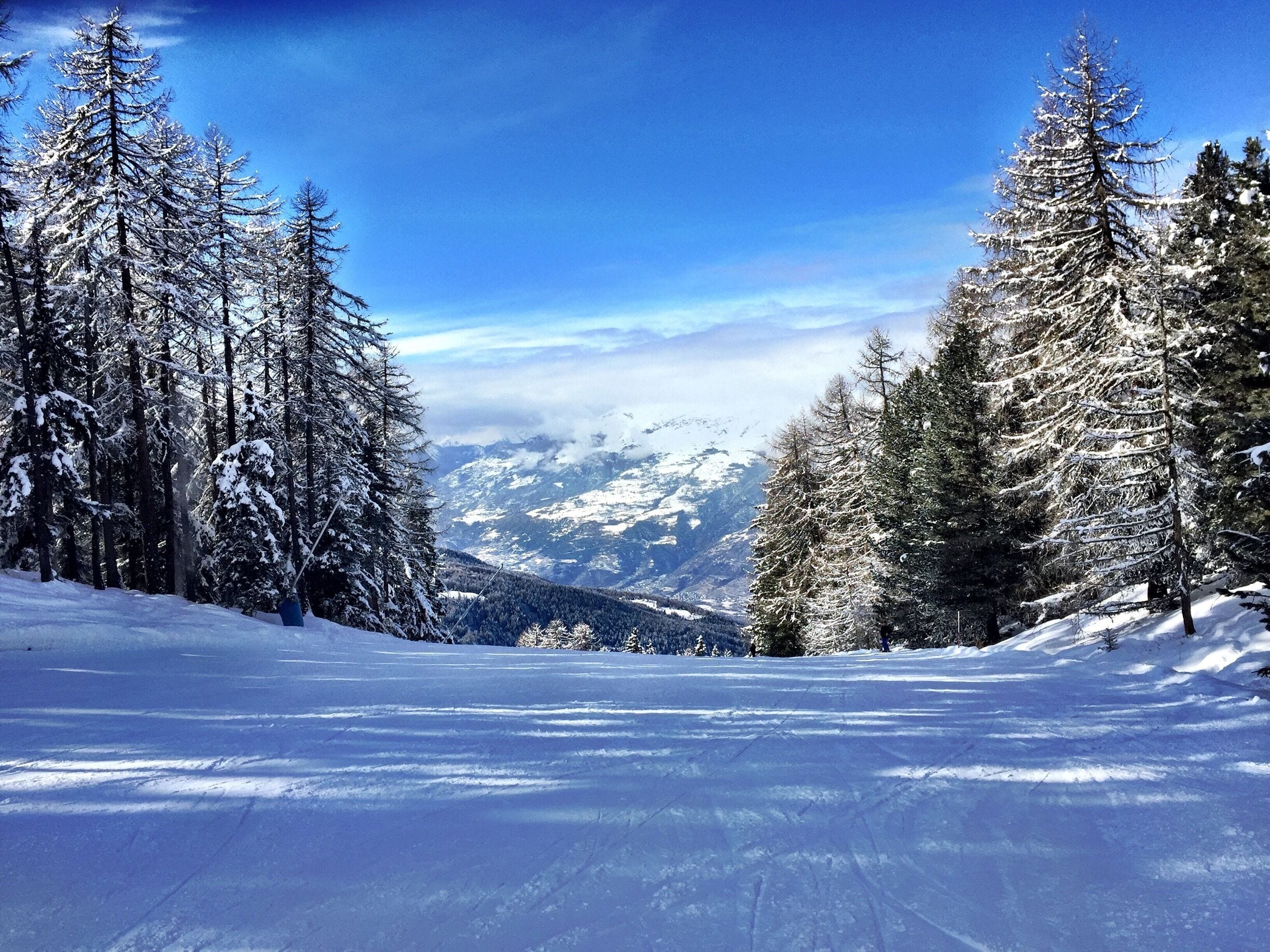 Top of red run 2 looking down to Aosta and across the Alps. Go for it!
